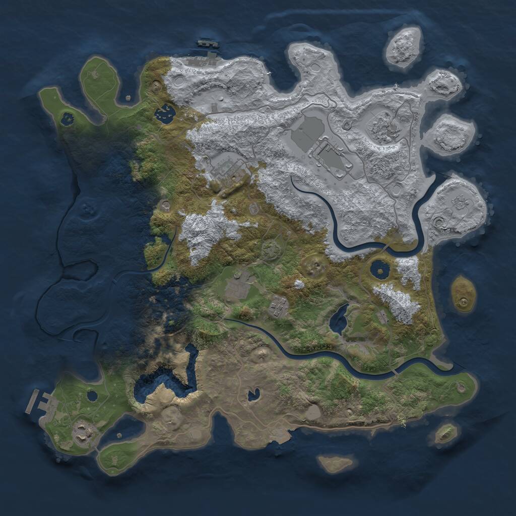 Rust Map: Procedural Map, Size: 4000, Seed: 708202101, 13 Monuments