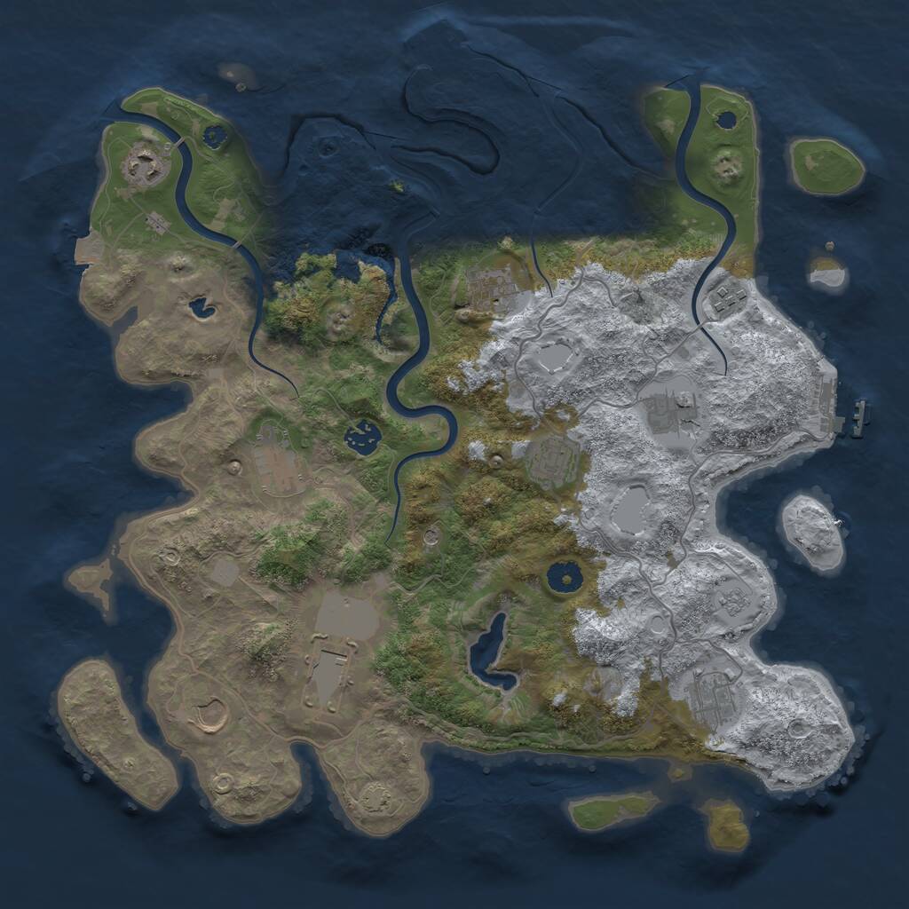 Rust Map: Procedural Map, Size: 4000, Seed: 548211293, 16 Monuments