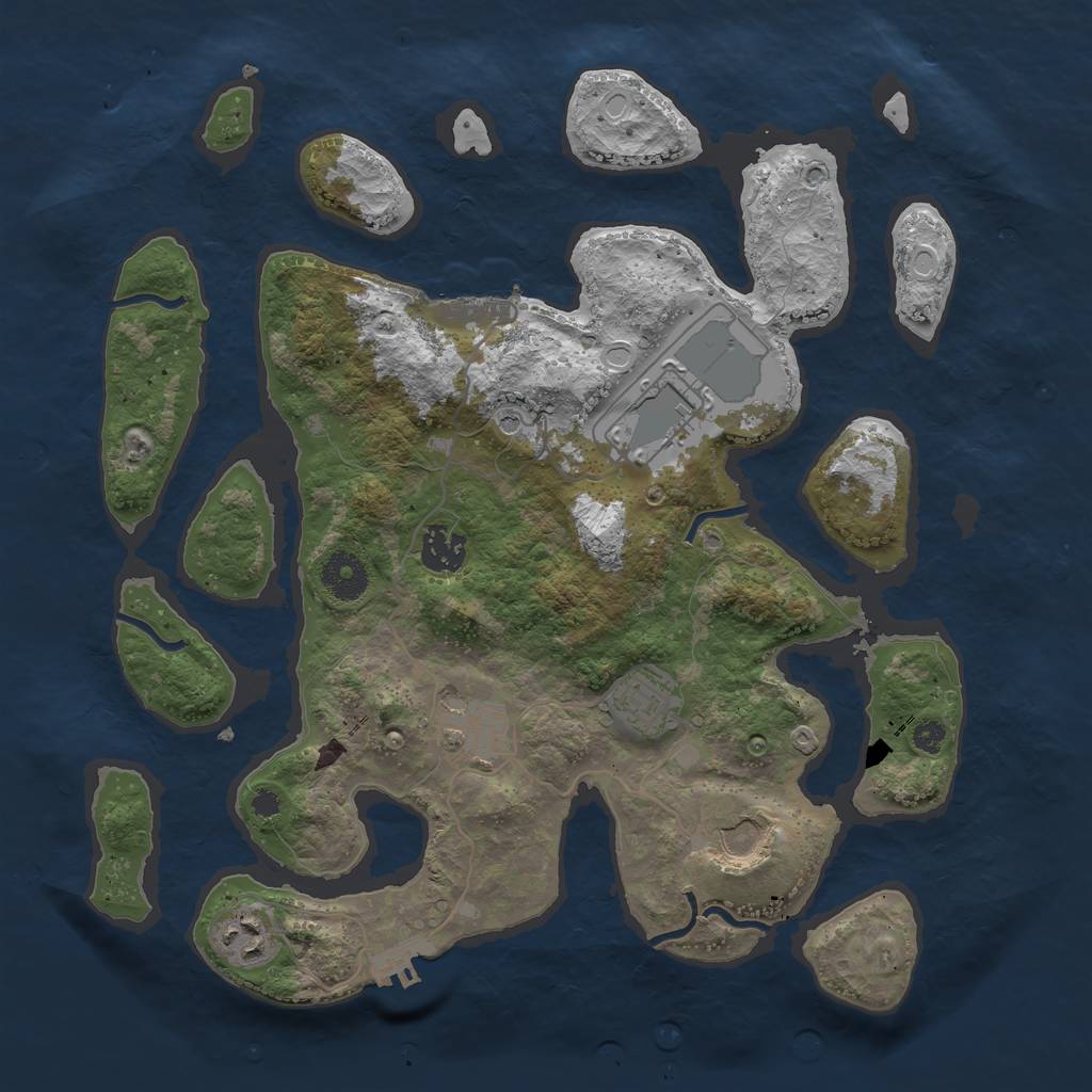 Rust Map: Procedural Map, Size: 3500, Seed: 1839, 17 Monuments