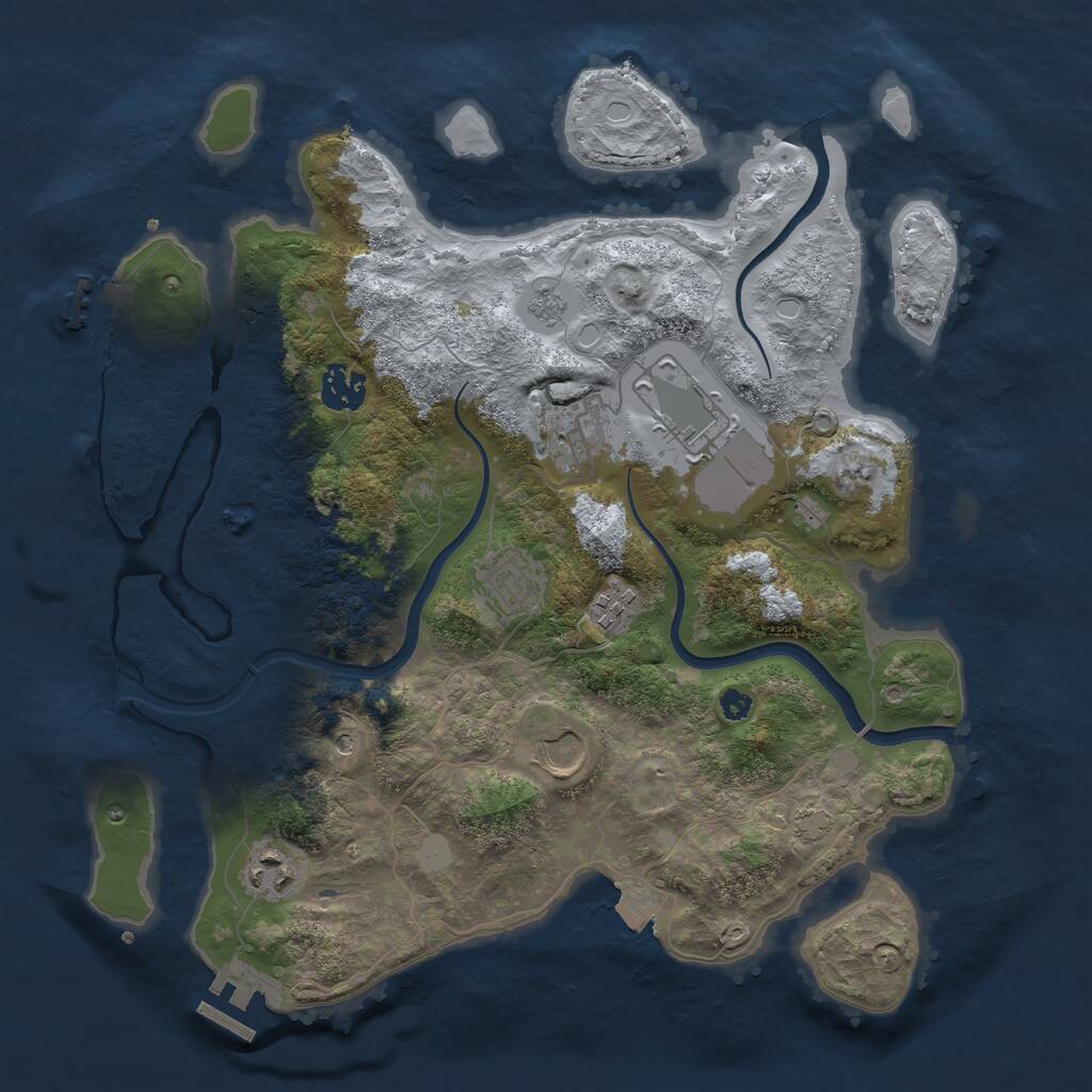 Rust Map: Procedural Map, Size: 3500, Seed: 1839, 13 Monuments