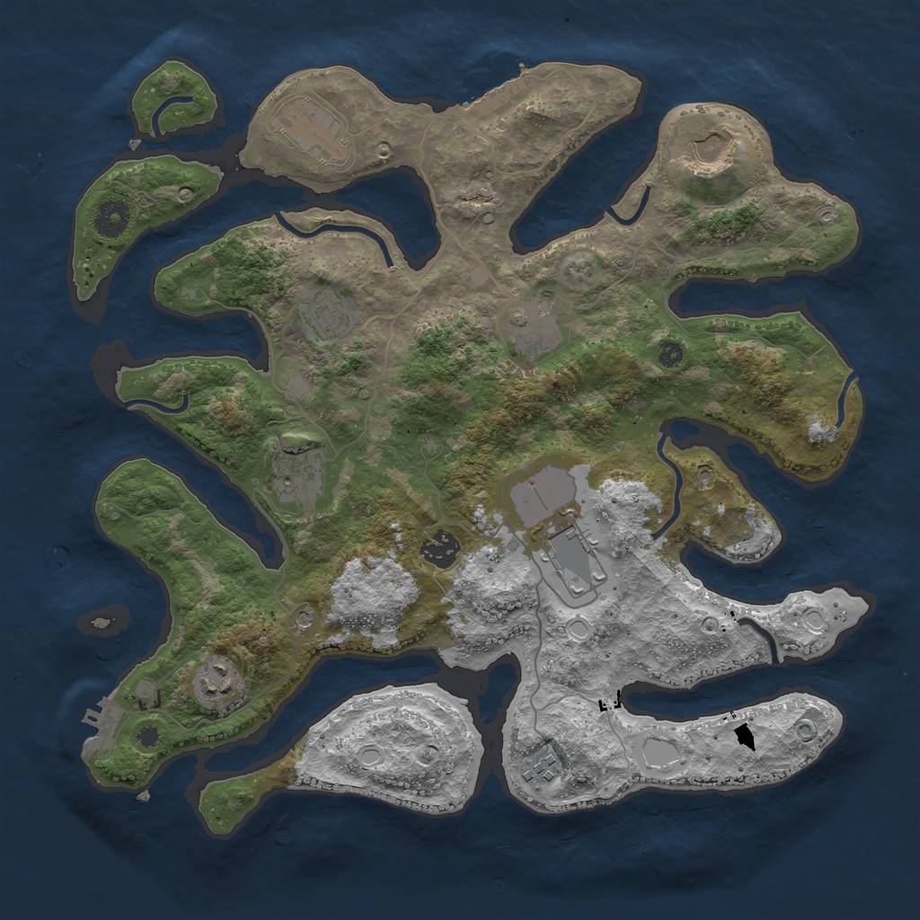 Rust Map: Procedural Map, Size: 3750, Seed: 263970449, 20 Monuments