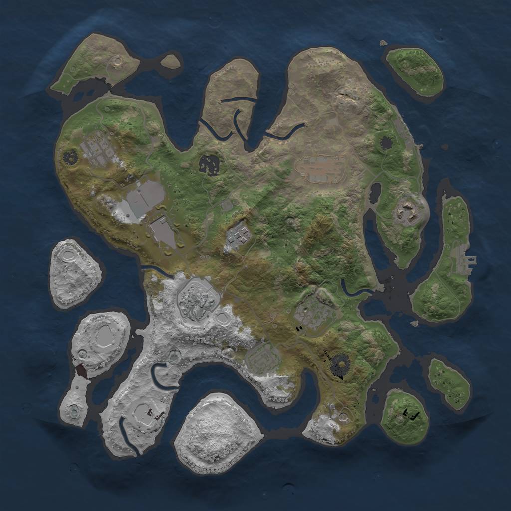 Rust Map: Procedural Map, Size: 3500, Seed: 862548186, 20 Monuments