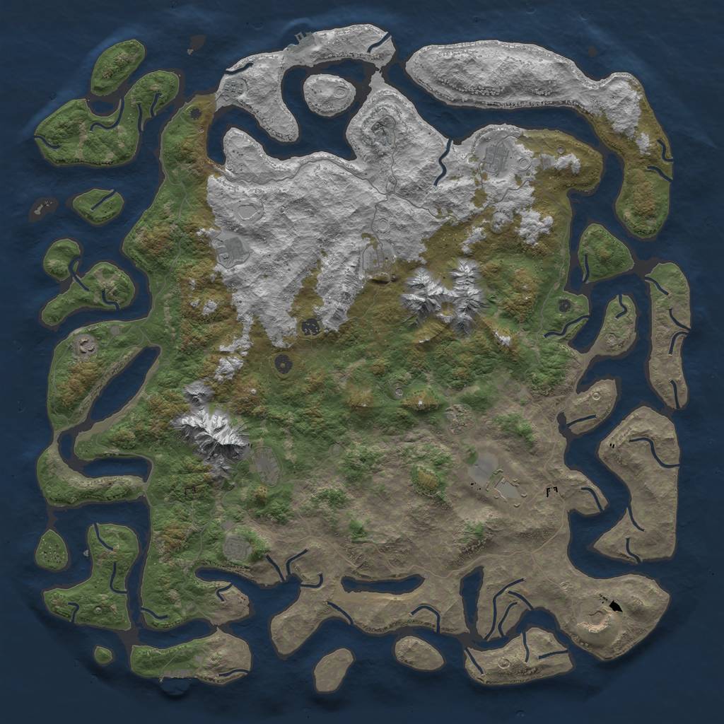 Rust Map: Procedural Map, Size: 6000, Seed: 235123, 22 Monuments