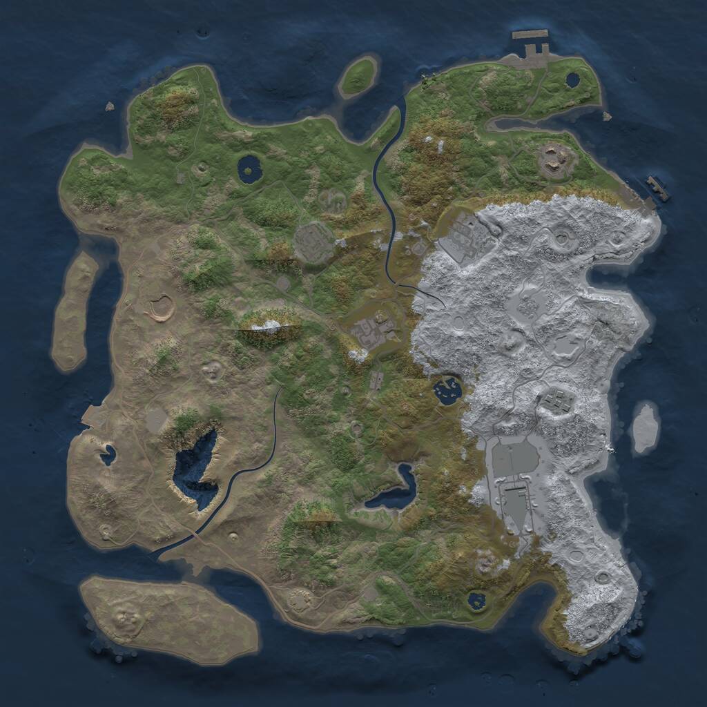 Rust Map: Procedural Map, Size: 4000, Seed: 1505788977, 14 Monuments