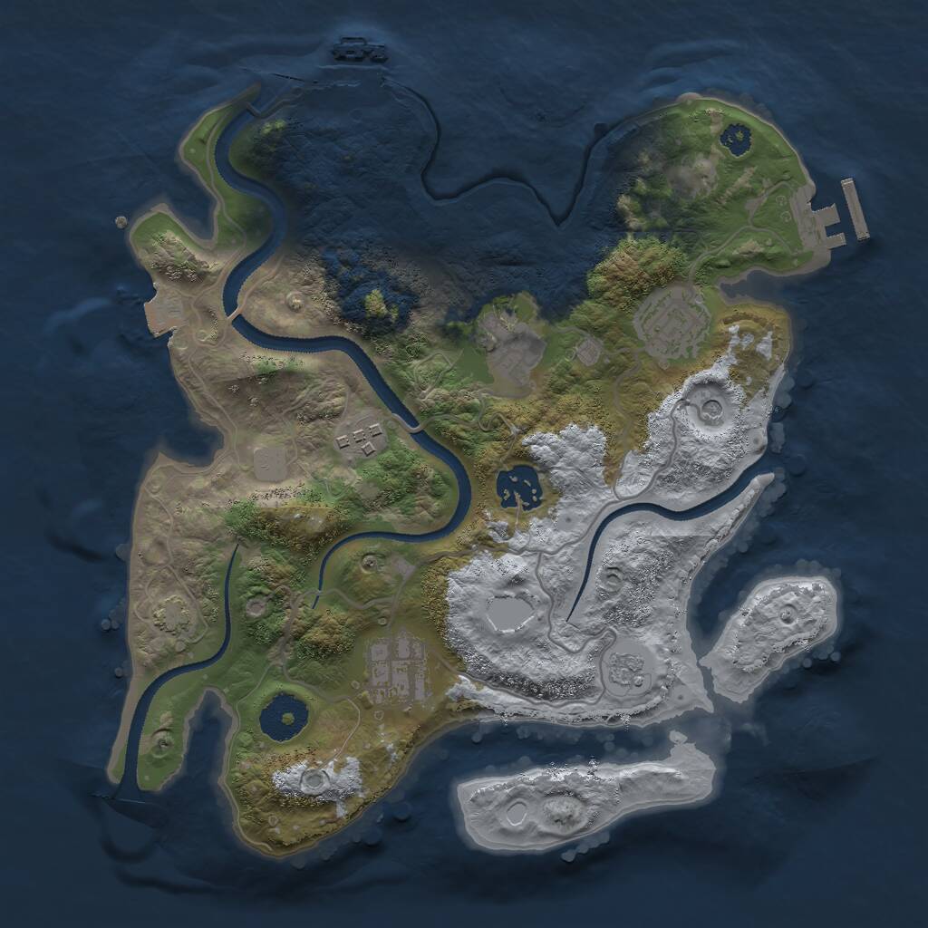 Rust Map: Procedural Map, Size: 3000, Seed: 729678104, 11 Monuments