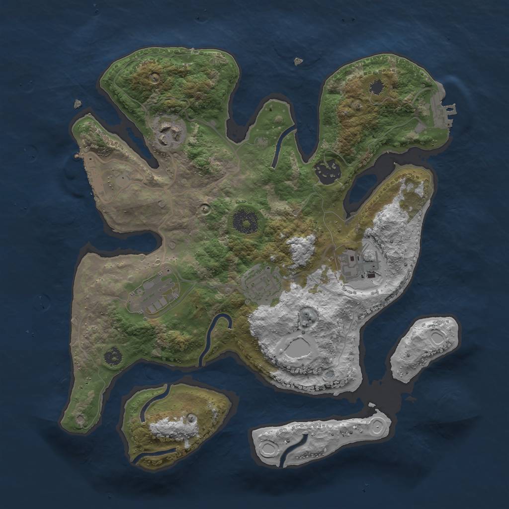 Rust Map: Procedural Map, Size: 3000, Seed: 729678104, 15 Monuments