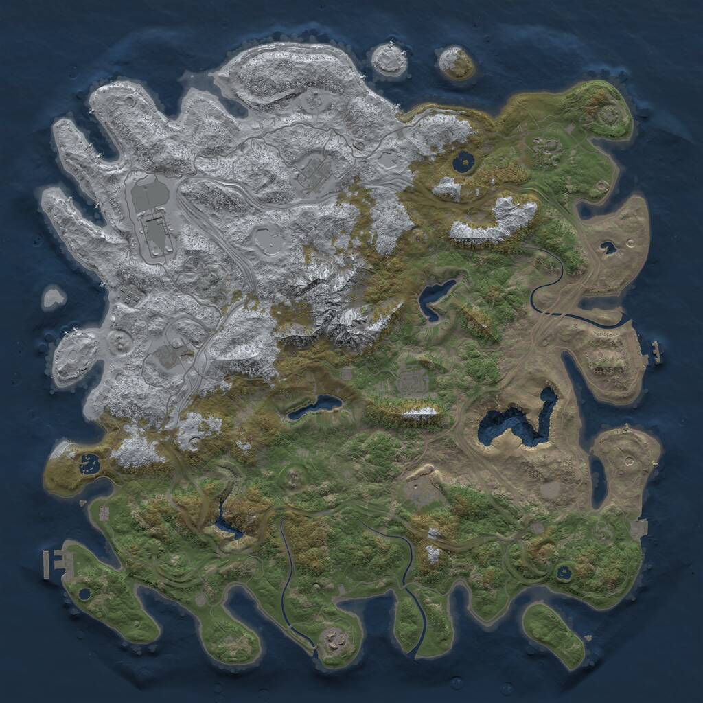 Rust Map: Procedural Map, Size: 5000, Seed: 46685, 15 Monuments