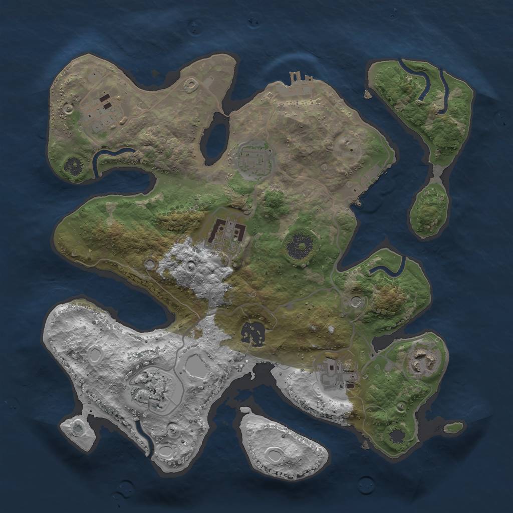 Rust Map: Procedural Map, Size: 3000, Seed: 201858883, 18 Monuments