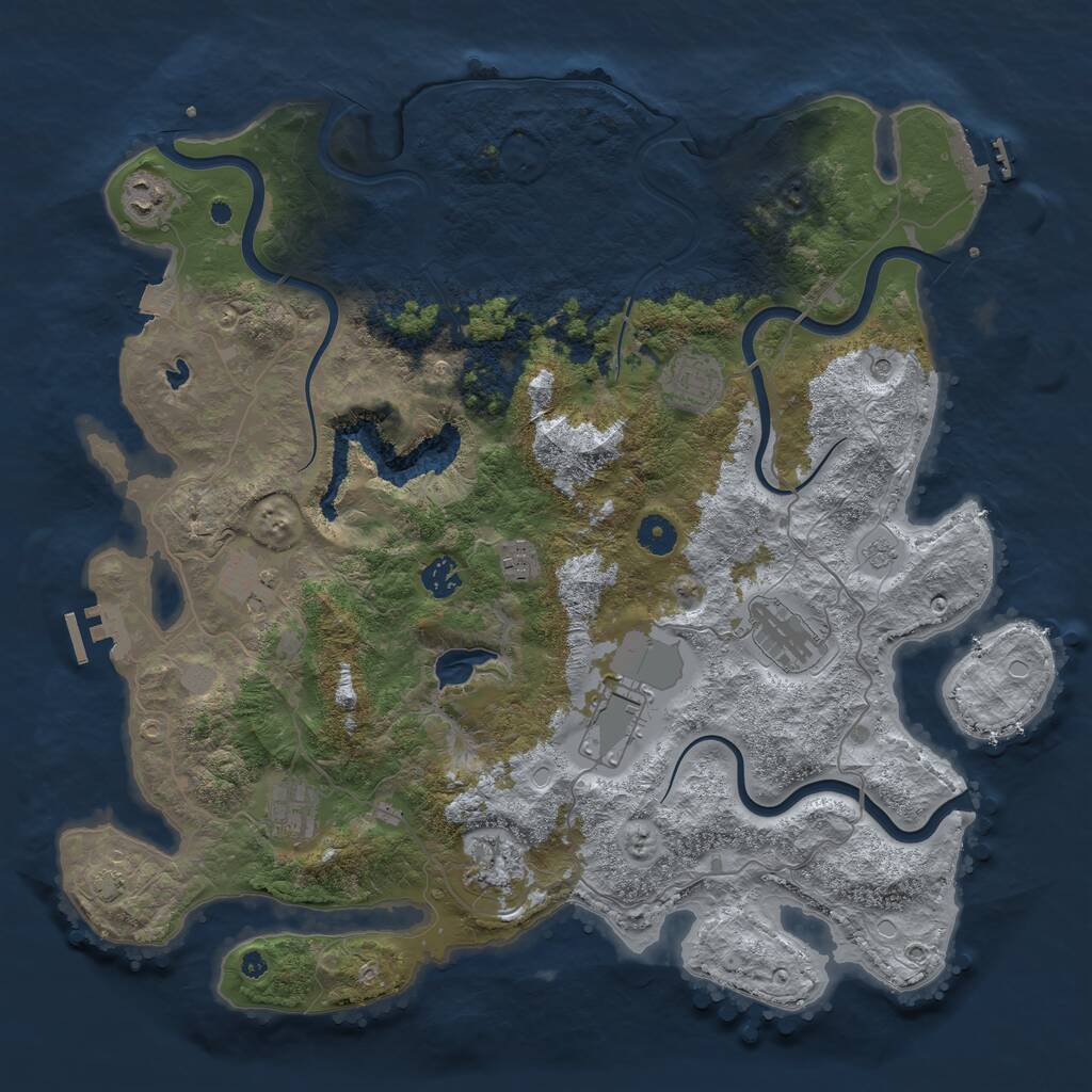 Rust Map: Procedural Map, Size: 4200, Seed: 19, 15 Monuments