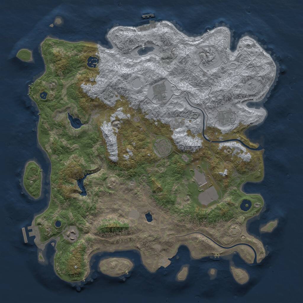 Rust Map: Procedural Map, Size: 4000, Seed: 166414656, 14 Monuments