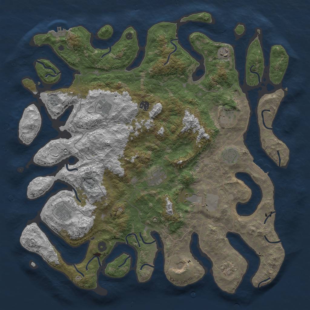 Rust Map: Procedural Map, Size: 4750, Seed: 342673, 22 Monuments
