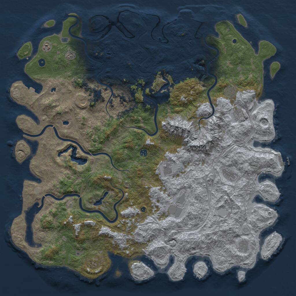 Rust Map: Procedural Map, Size: 6000, Seed: 1516405786, 17 Monuments