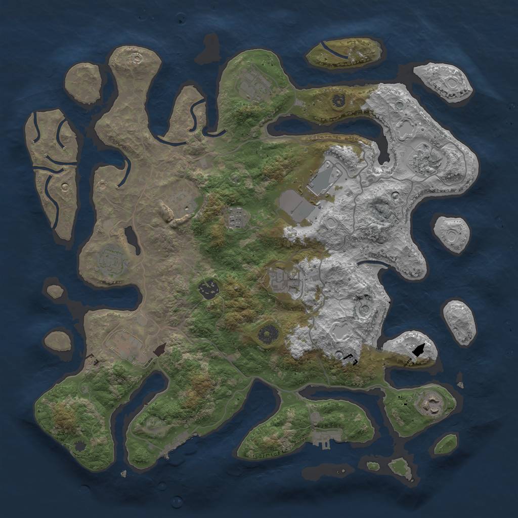 Rust Map: Procedural Map, Size: 4000, Seed: 4586, 21 Monuments