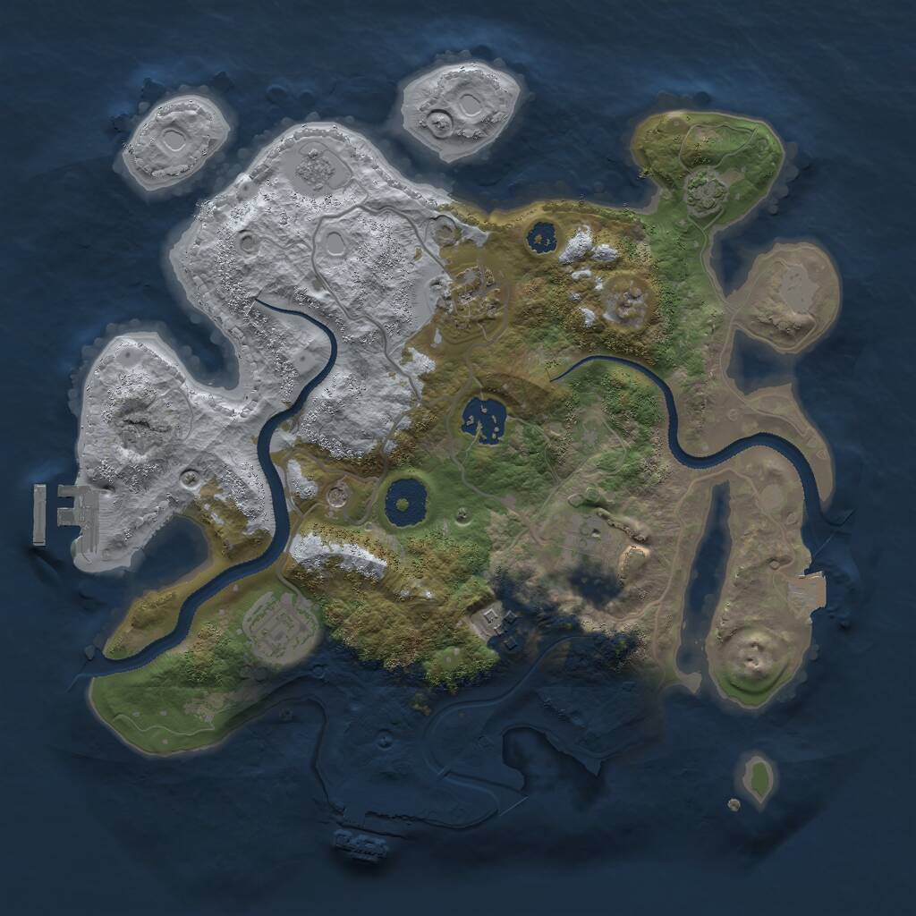 Rust Map: Procedural Map, Size: 3000, Seed: 288305, 11 Monuments