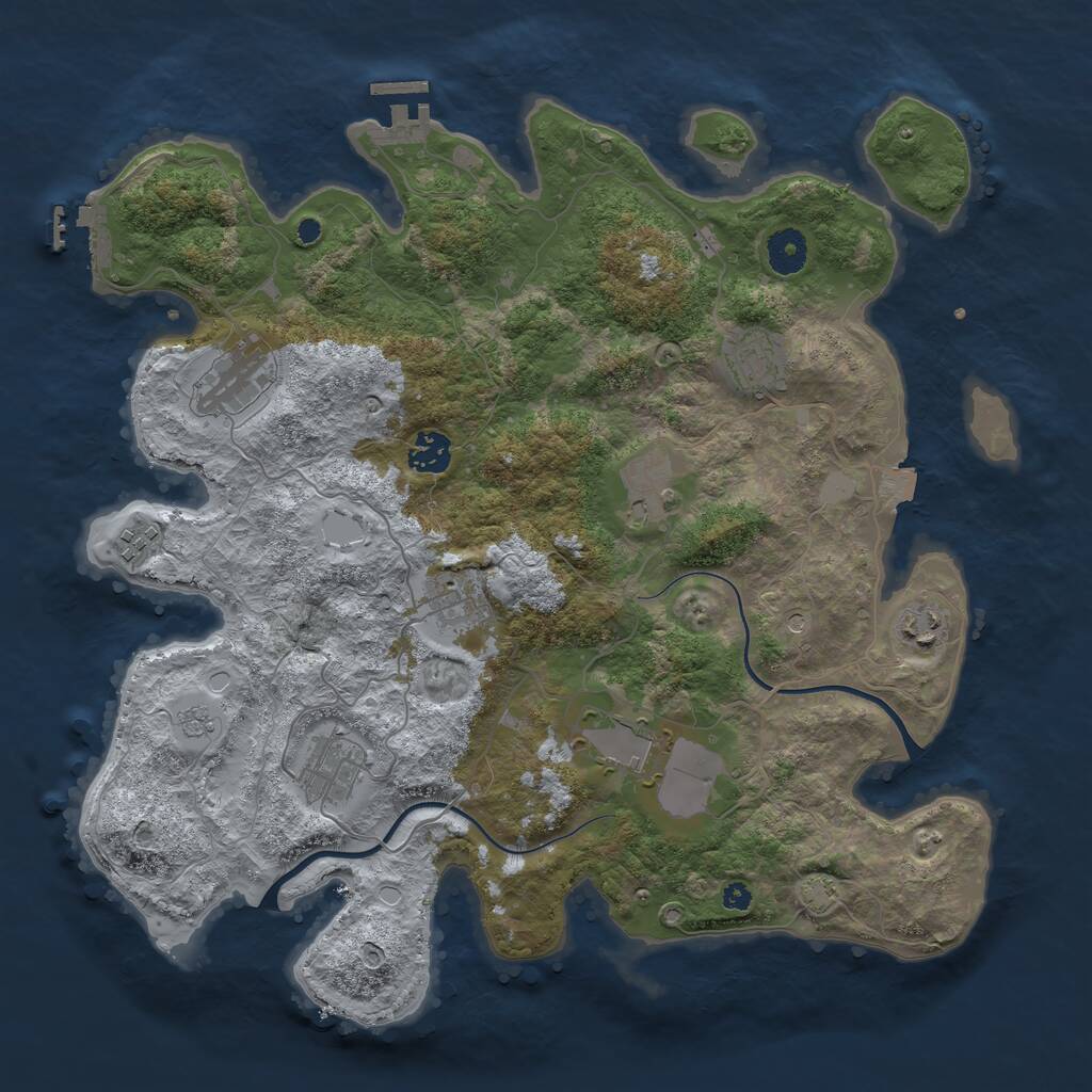Rust Map: Procedural Map, Size: 3800, Seed: 4201337, 15 Monuments