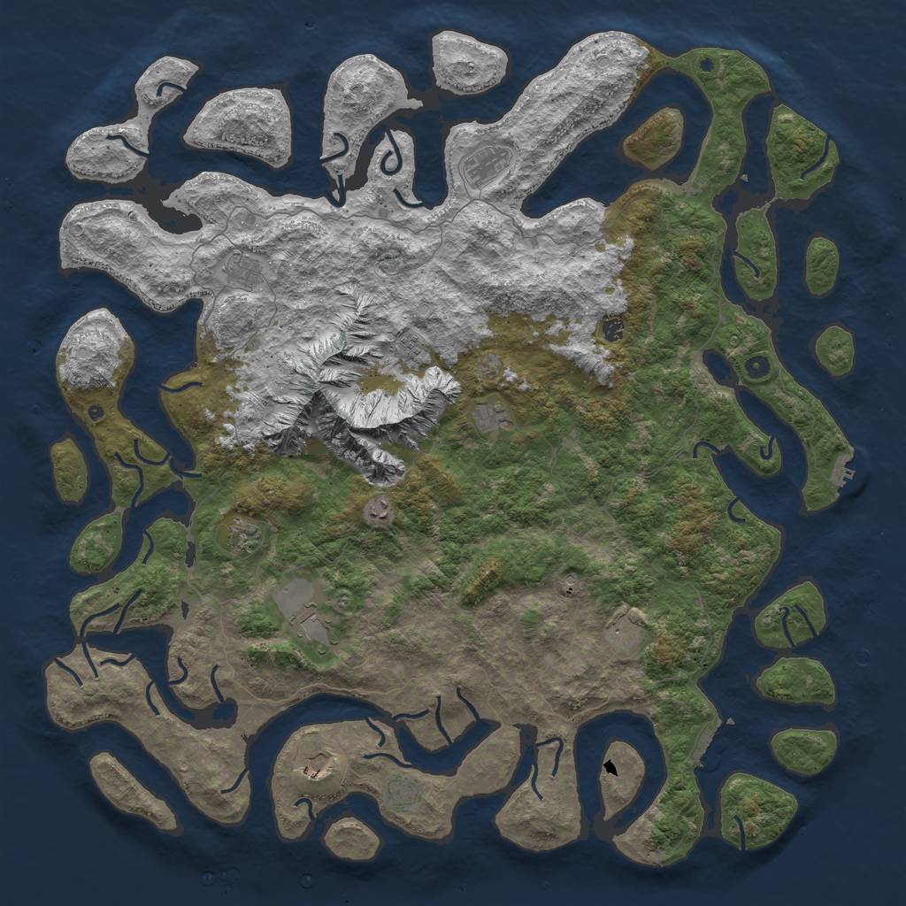 Rust Map: Procedural Map, Size: 6000, Seed: 966722338, 22 Monuments