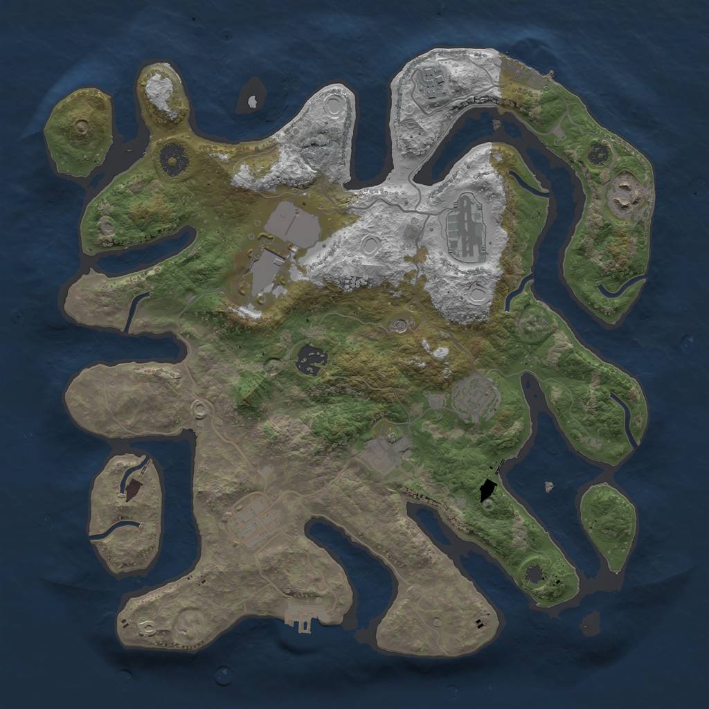 Rust Map: Procedural Map, Size: 3500, Seed: 1568190735, 19 Monuments