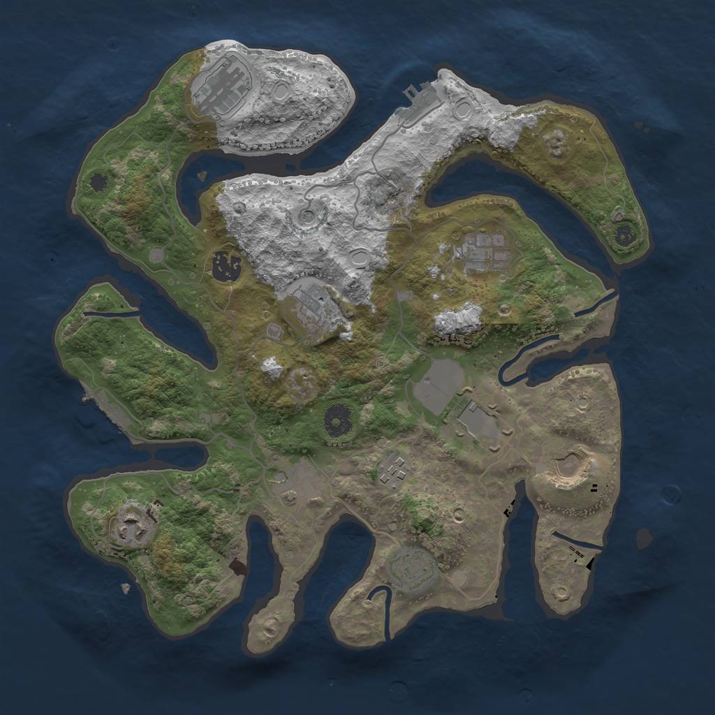 Rust Map: Procedural Map, Size: 3500, Seed: 8569663, 21 Monuments