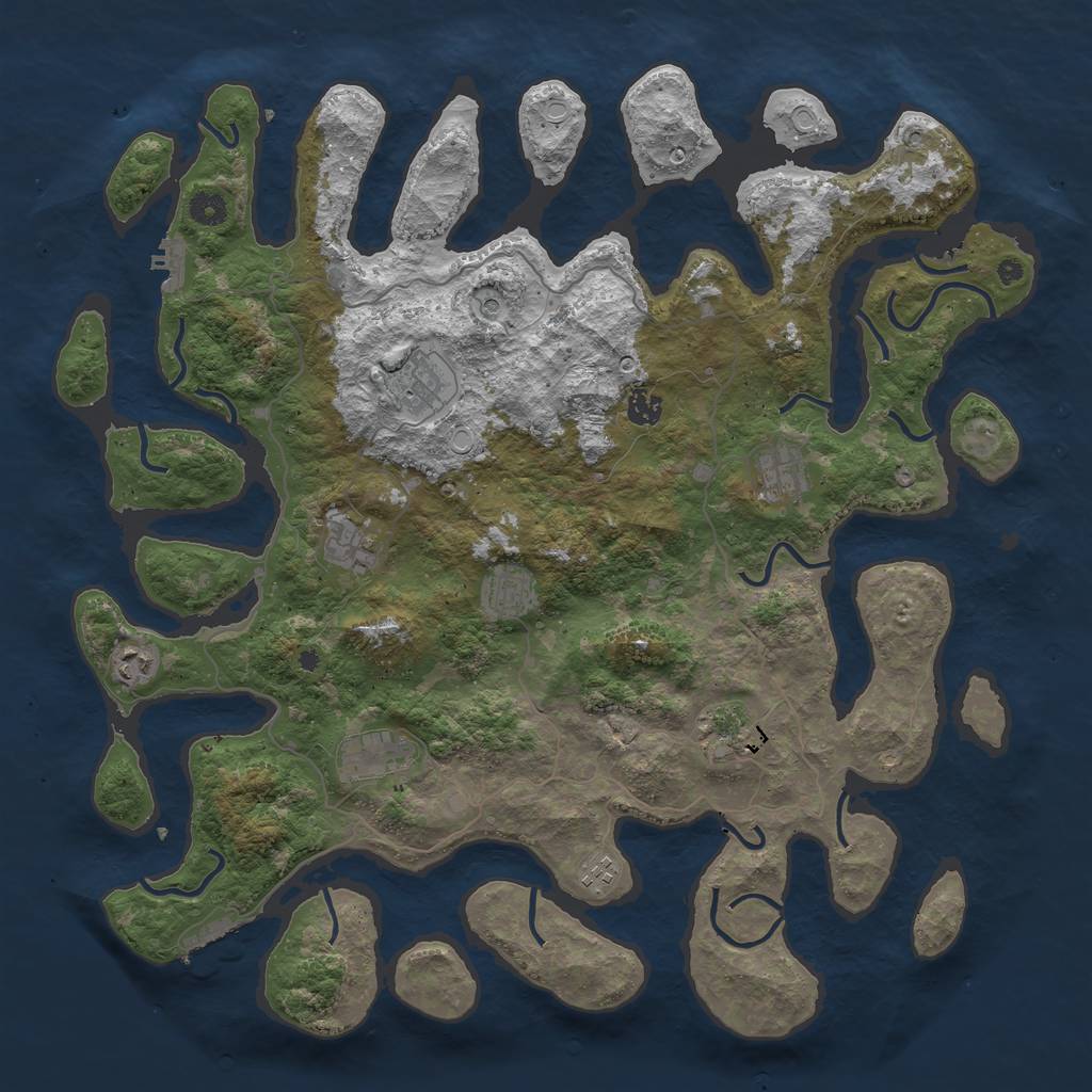 Rust Map: Procedural Map, Size: 4500, Seed: 900870933, 20 Monuments