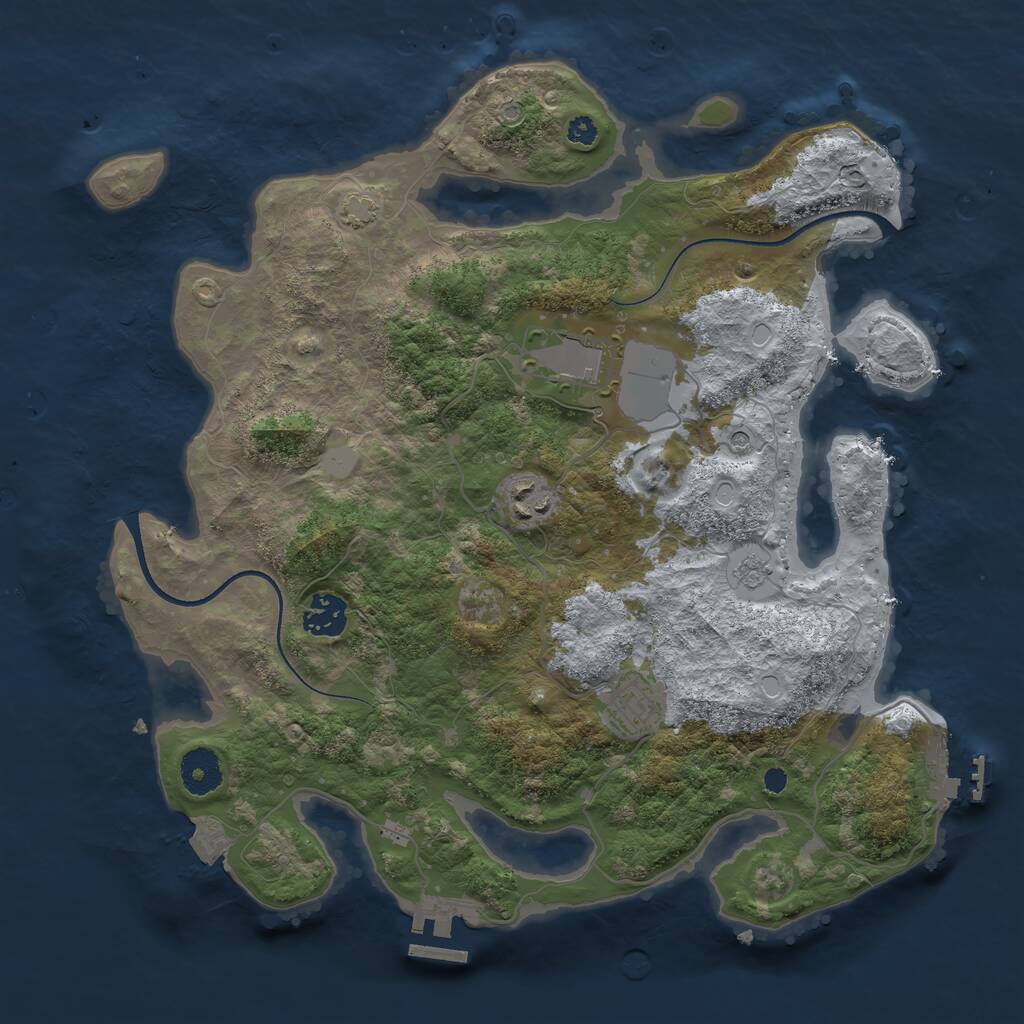 Rust Map: Procedural Map, Size: 3500, Seed: 432353, 10 Monuments