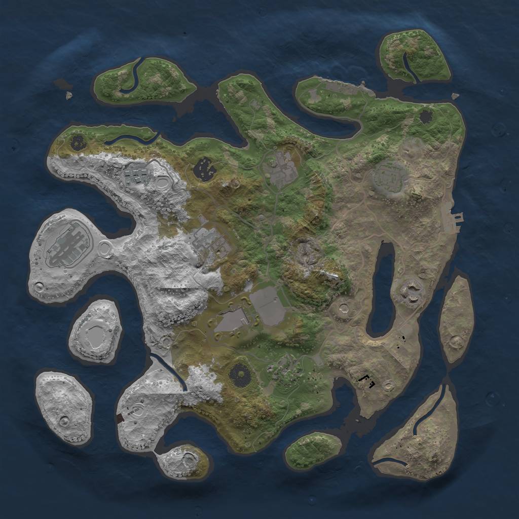 Rust Map: Procedural Map, Size: 3500, Seed: 8462, 20 Monuments