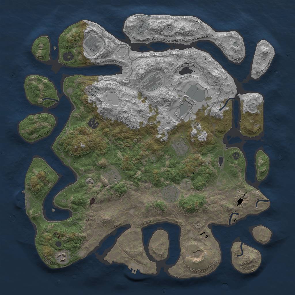 Rust Map: Procedural Map, Size: 4250, Seed: 1929634321, 22 Monuments