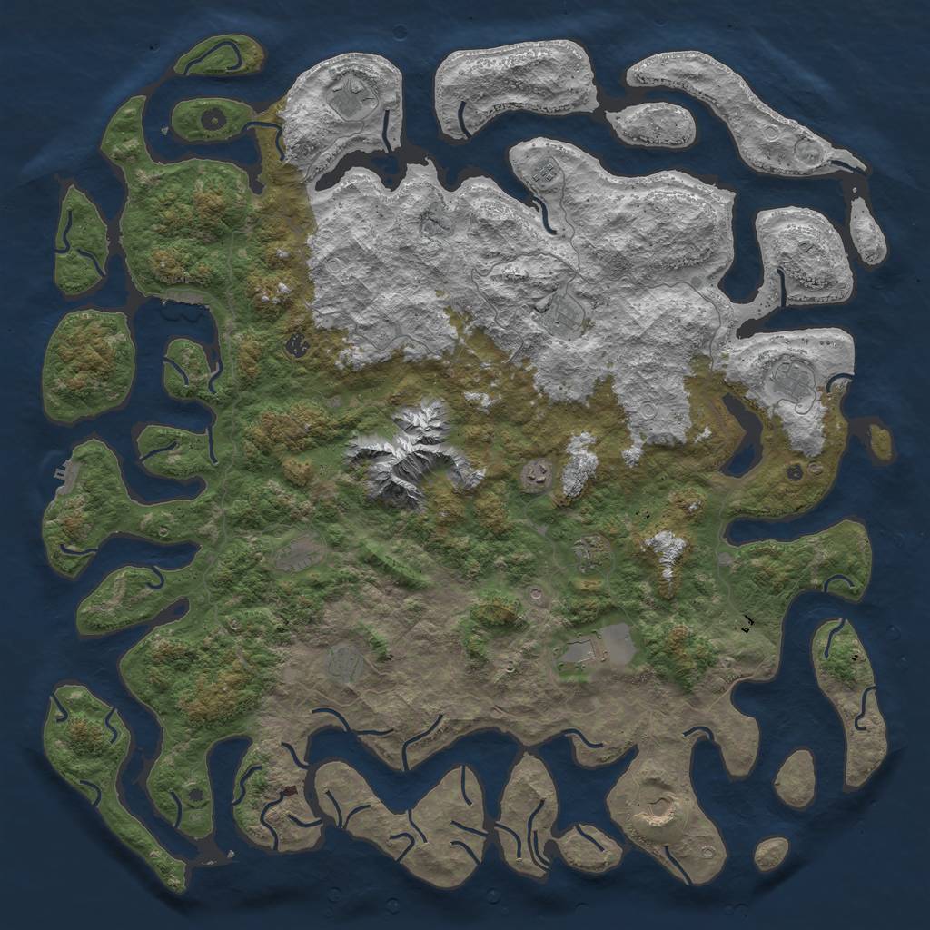 Rust Map: Procedural Map, Size: 6000, Seed: 55109953, 22 Monuments