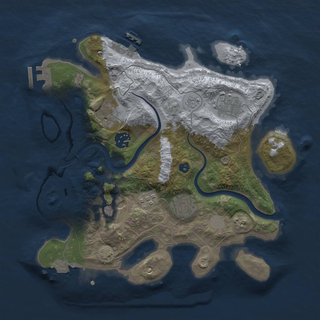 Rust Map: Procedural Map, Size: 3000, Seed: 161941, 12 Monuments