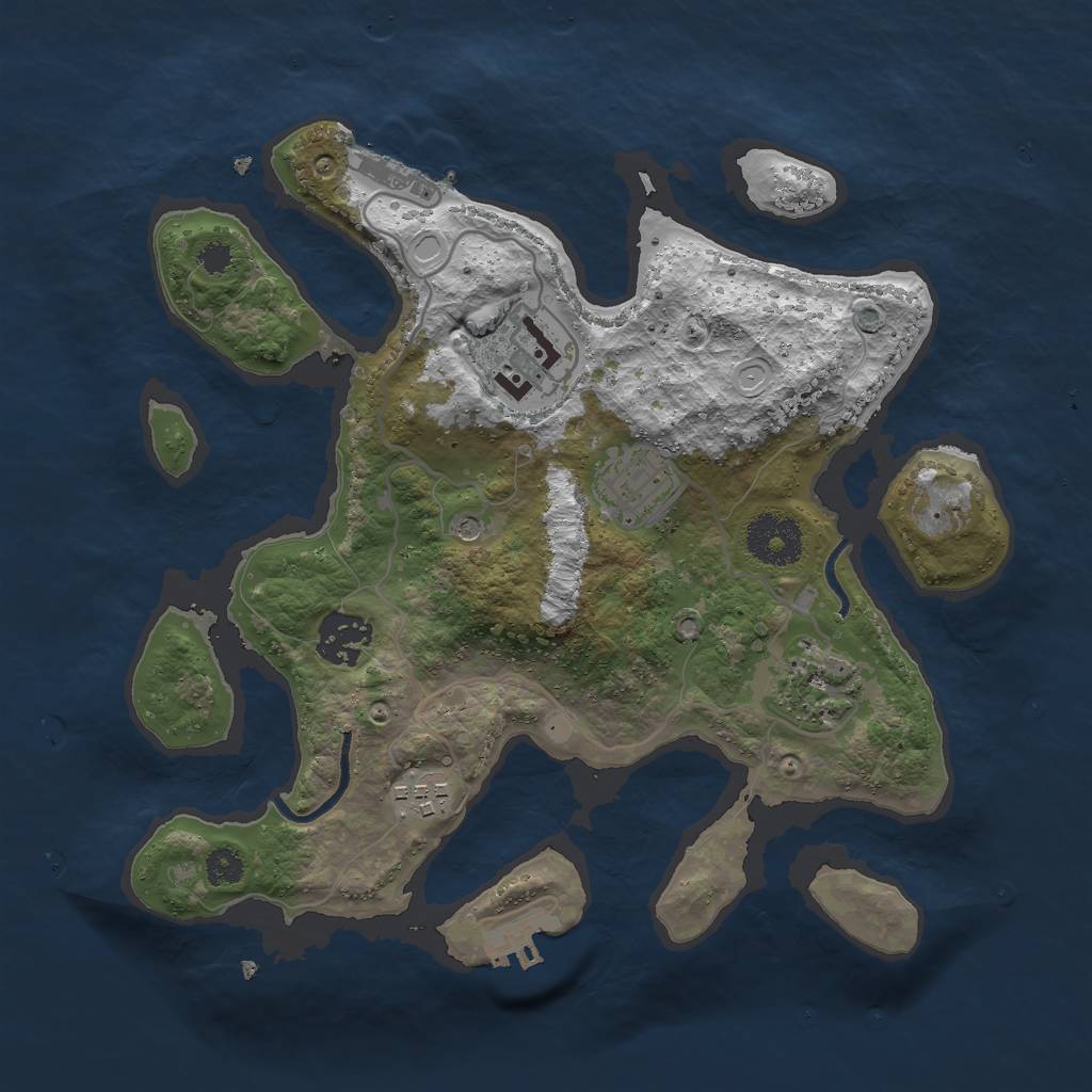 Rust Map: Procedural Map, Size: 3000, Seed: 161941, 16 Monuments