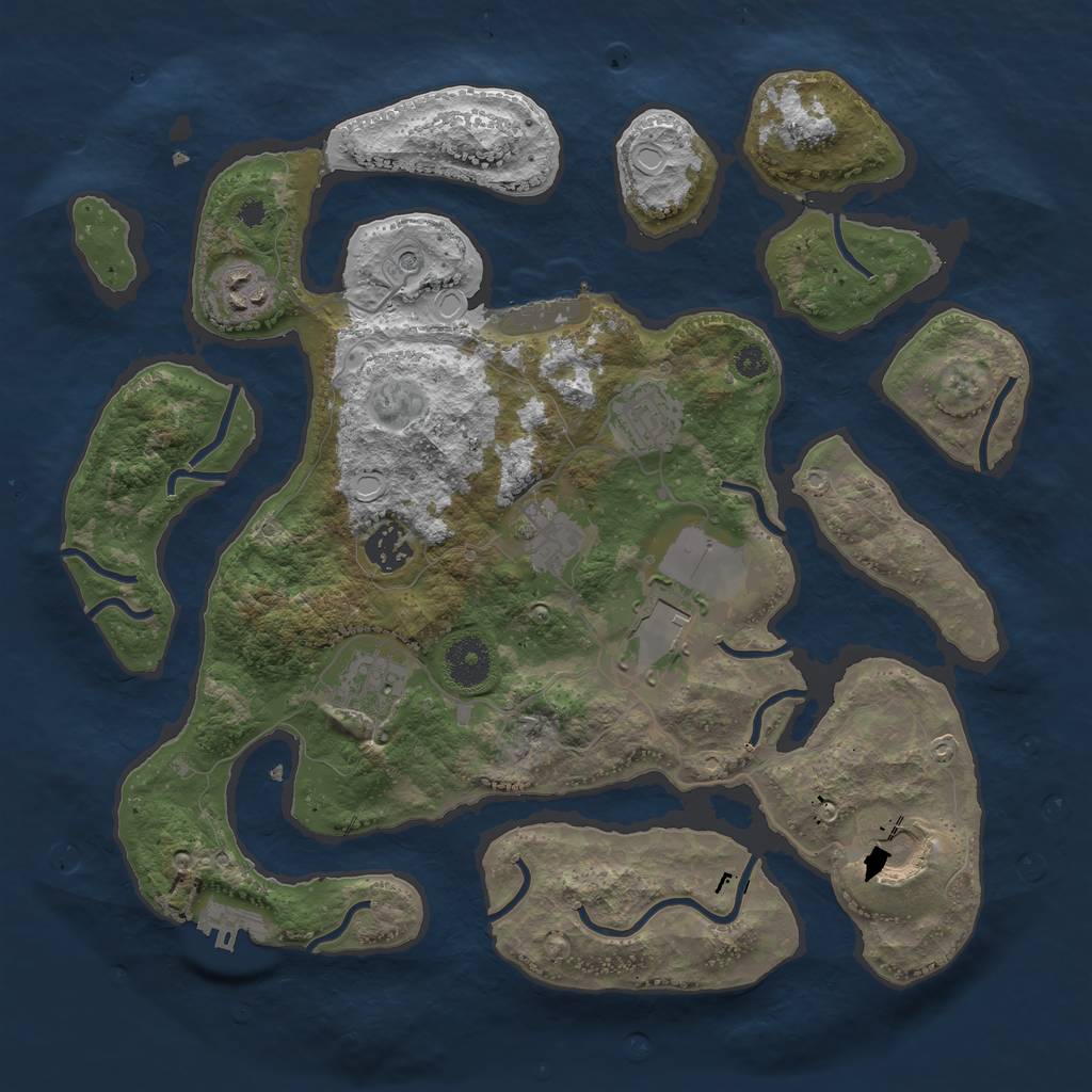 Rust Map: Procedural Map, Size: 3500, Seed: 772002, 18 Monuments