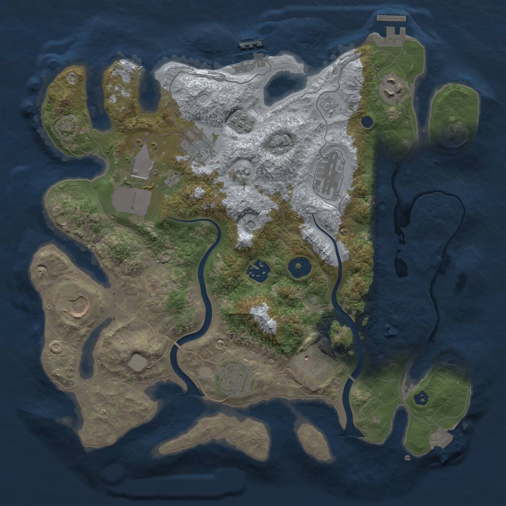 Rust Map: Procedural Map, Size: 3500, Seed: 321748, 15 Monuments
