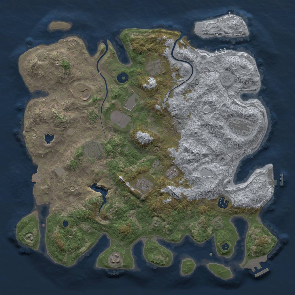 Rust Map: Procedural Map, Size: 4000, Seed: 301890763, 15 Monuments