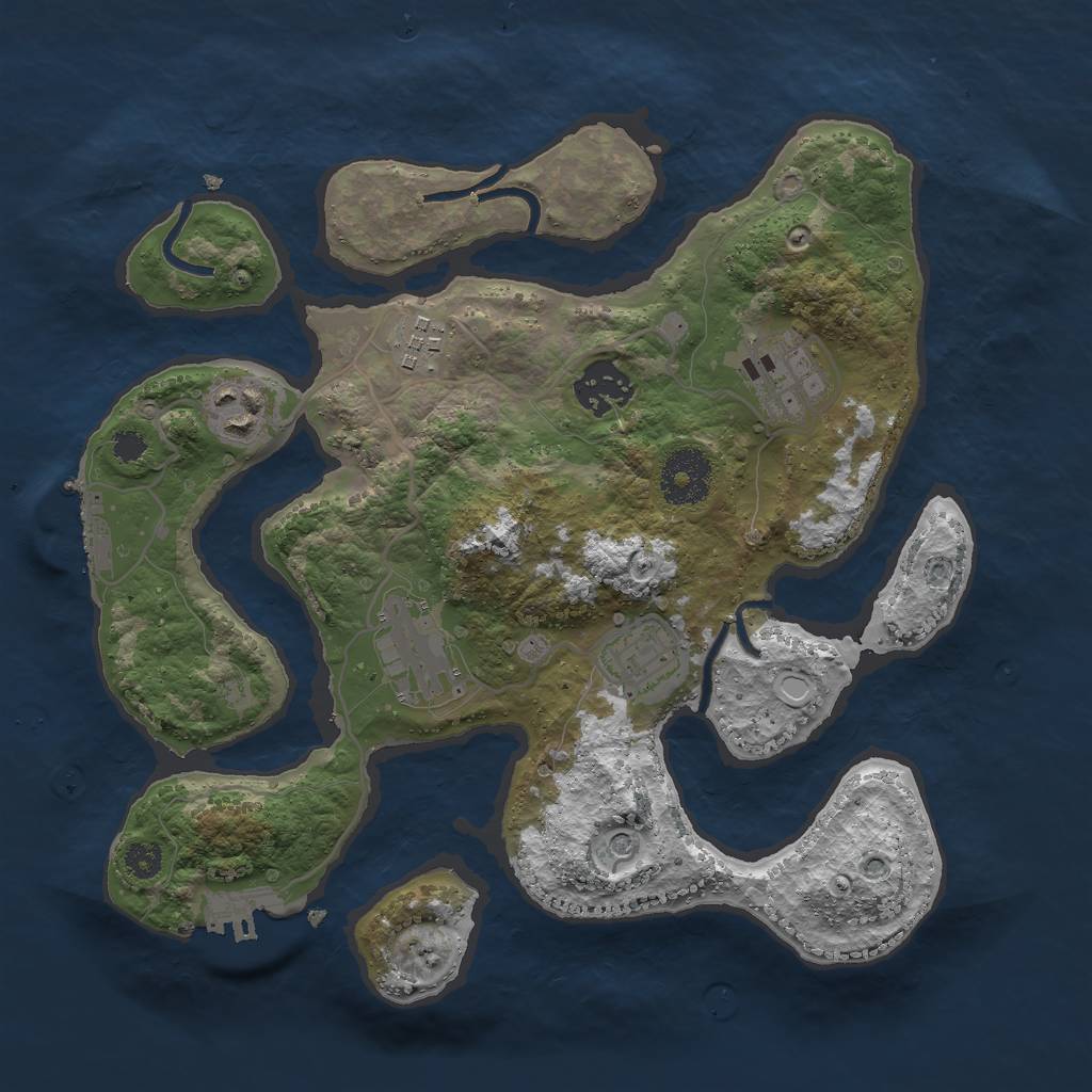 Rust Map: Procedural Map, Size: 3000, Seed: 589878, 17 Monuments