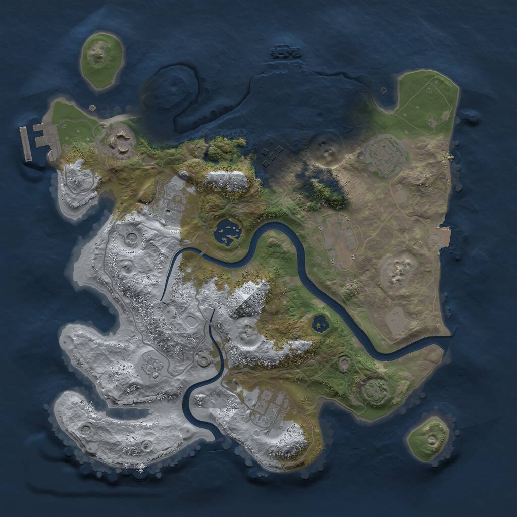 Rust Map: Procedural Map, Size: 3000, Seed: 159518, 13 Monuments