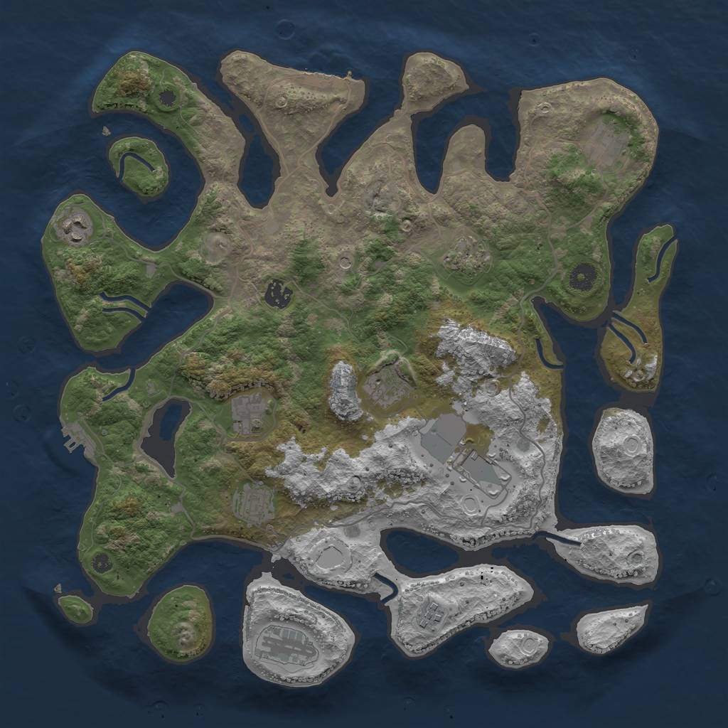 Rust Map: Procedural Map, Size: 4000, Seed: 12803712, 21 Monuments