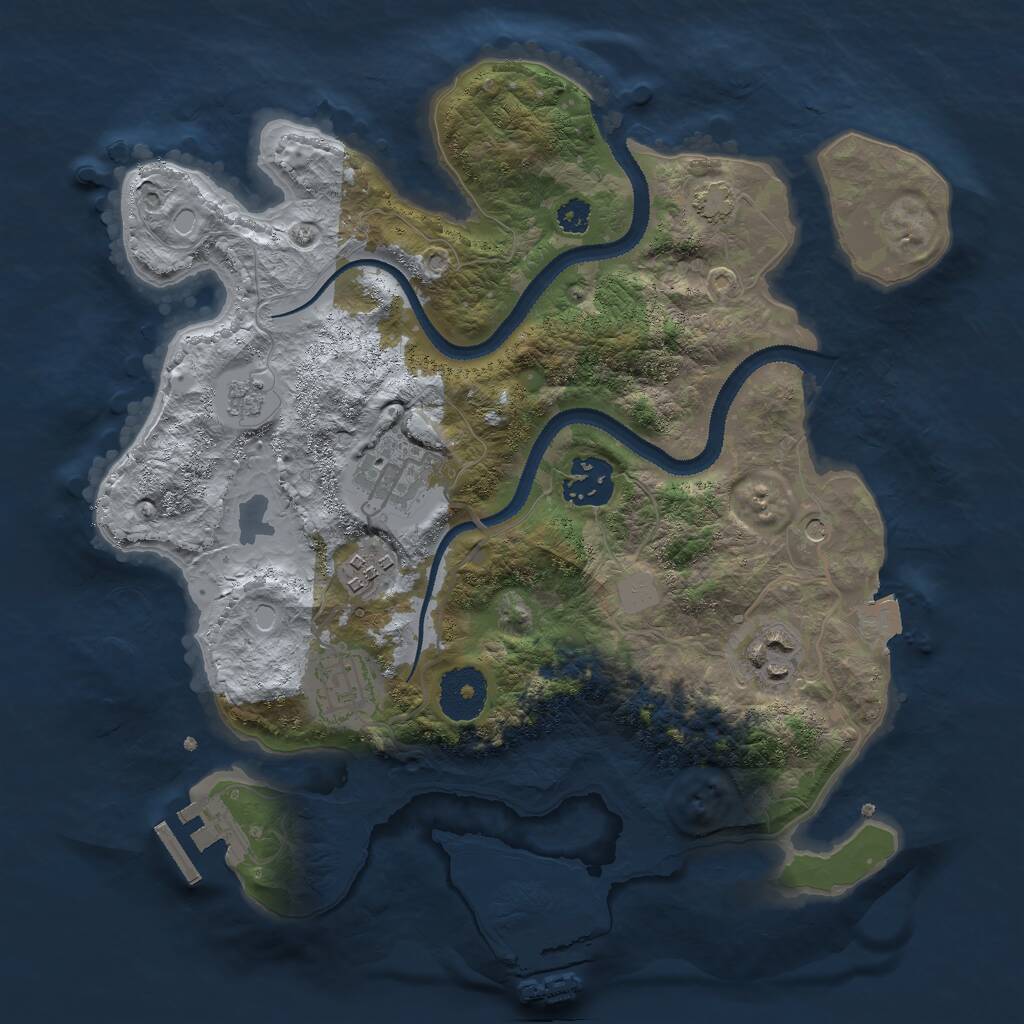 Rust Map: Procedural Map, Size: 3000, Seed: 158853, 11 Monuments