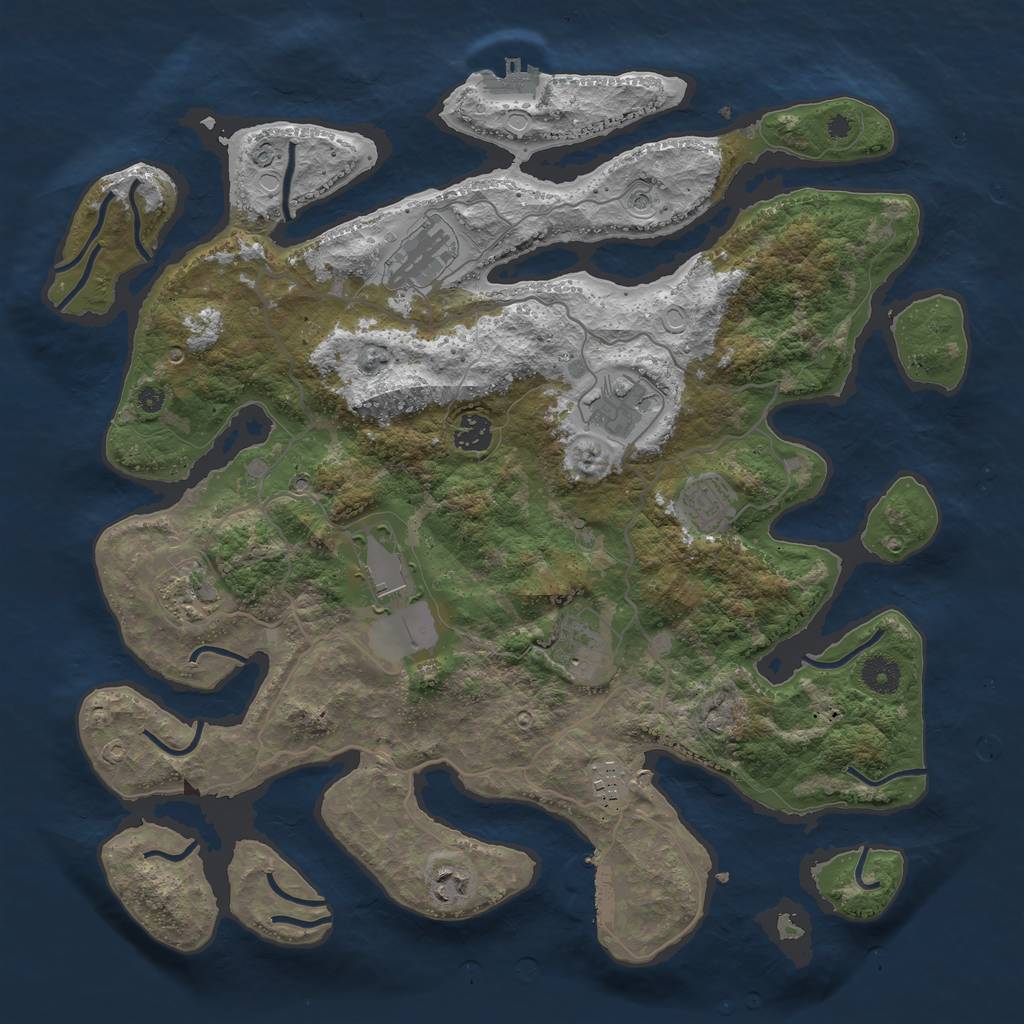 Rust Map: Procedural Map, Size: 4000, Seed: 120410, 20 Monuments