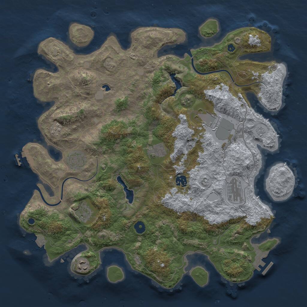 Rust Map: Procedural Map, Size: 4000, Seed: 865432791, 14 Monuments