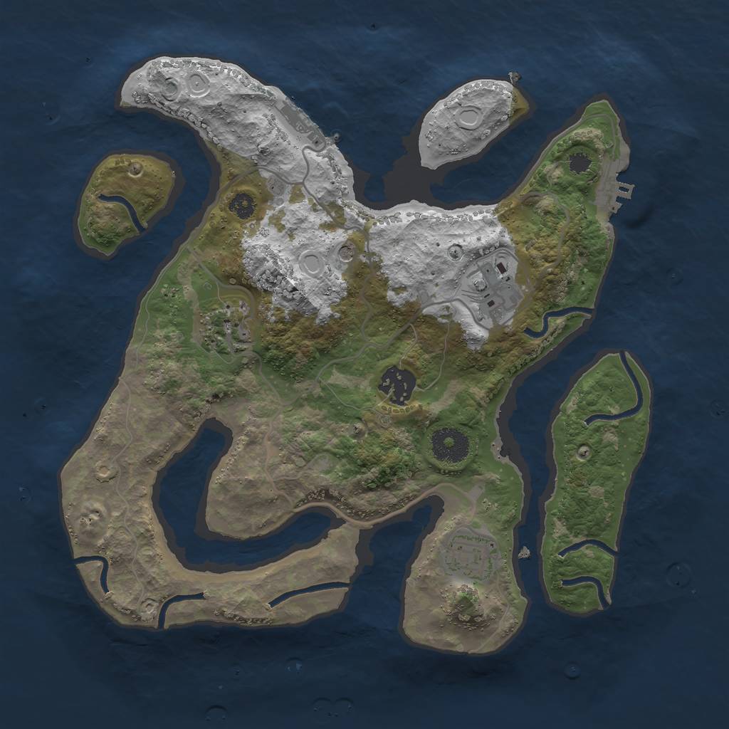 Rust Map: Procedural Map, Size: 3000, Seed: 1157101503, 15 Monuments