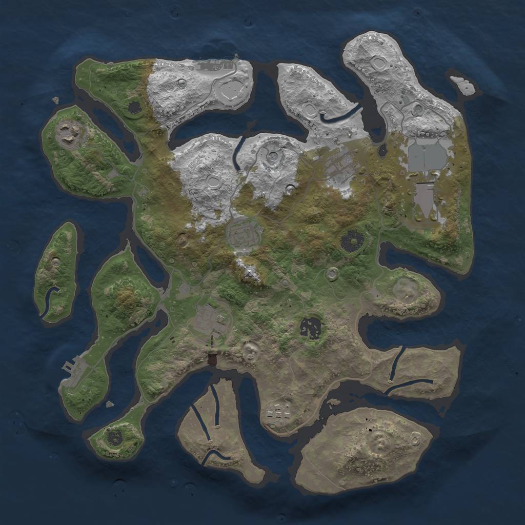 Rust Map: Procedural Map, Size: 3500, Seed: 785385673, 18 Monuments