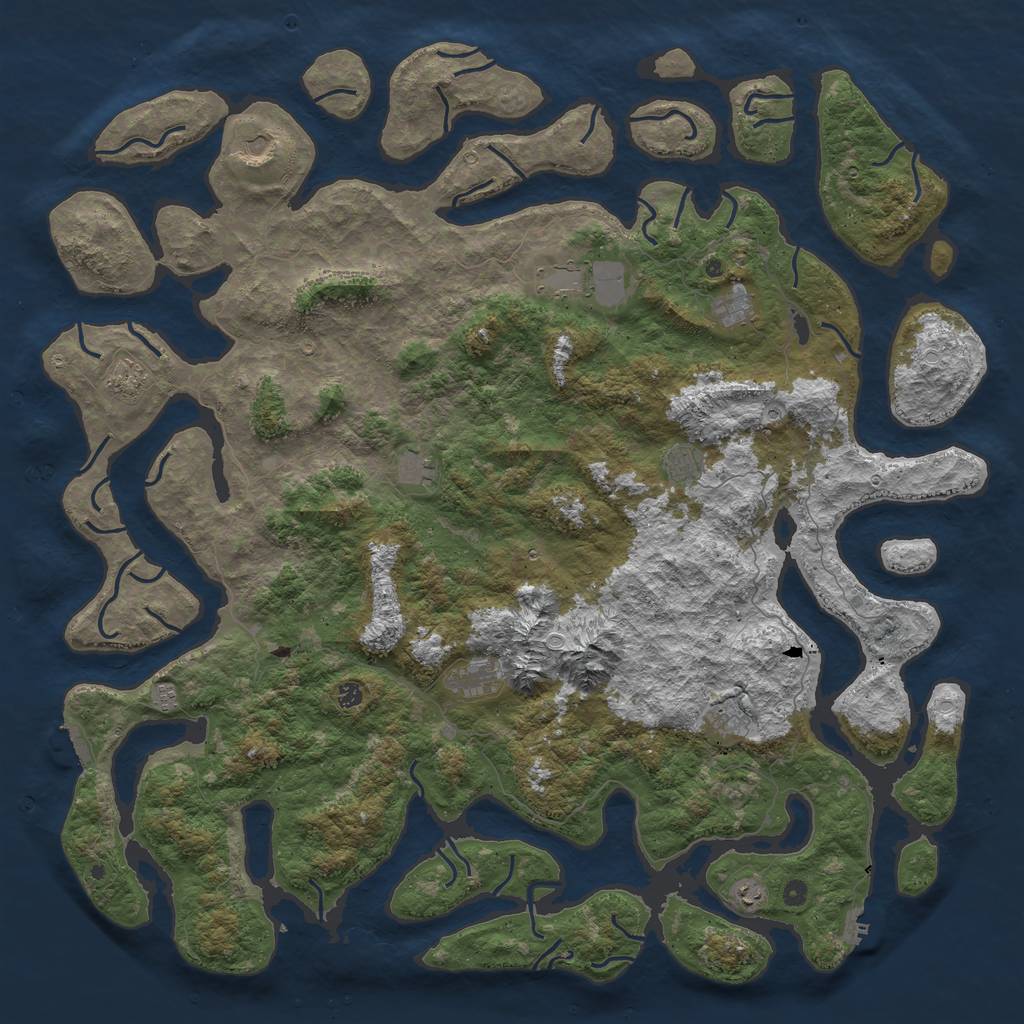 Rust Map: Procedural Map, Size: 6000, Seed: 6662137, 22 Monuments