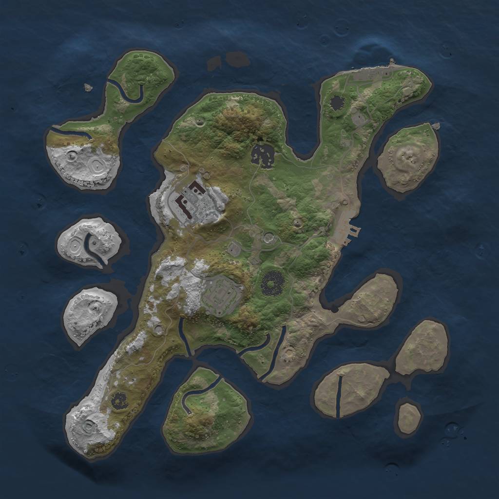 Rust Map: Procedural Map, Size: 3000, Seed: 260812679, 14 Monuments