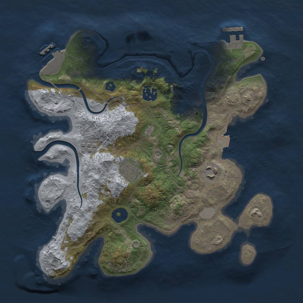 Rust Map: Procedural Map, Size: 3000, Seed: 260812679, 9 Monuments
