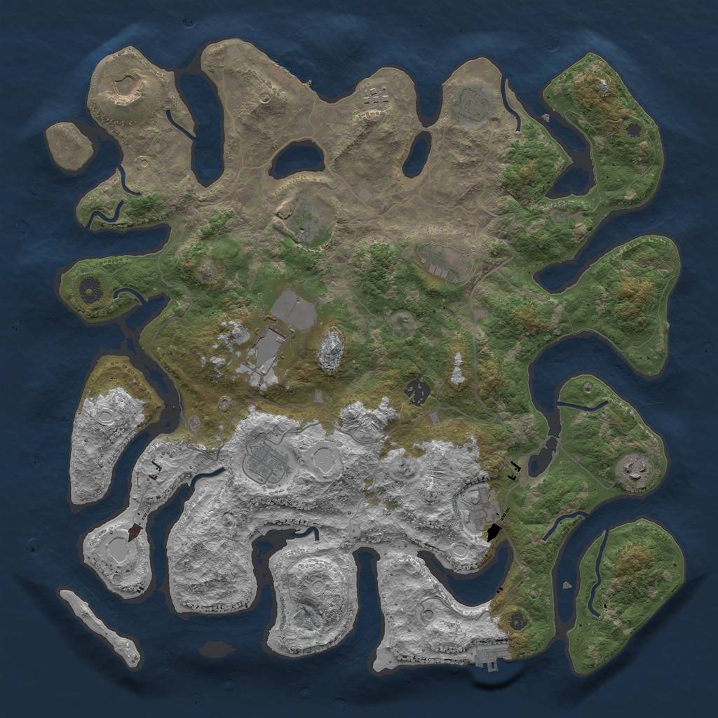 Rust Map: Procedural Map, Size: 4300, Seed: 588032653, 21 Monuments