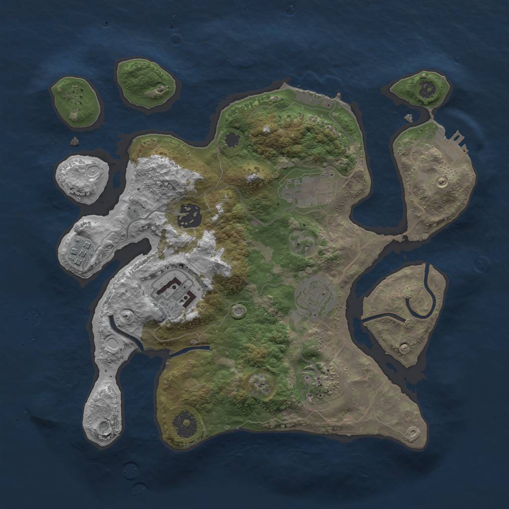 Rust Map: Procedural Map, Size: 3000, Seed: 133801, 16 Monuments