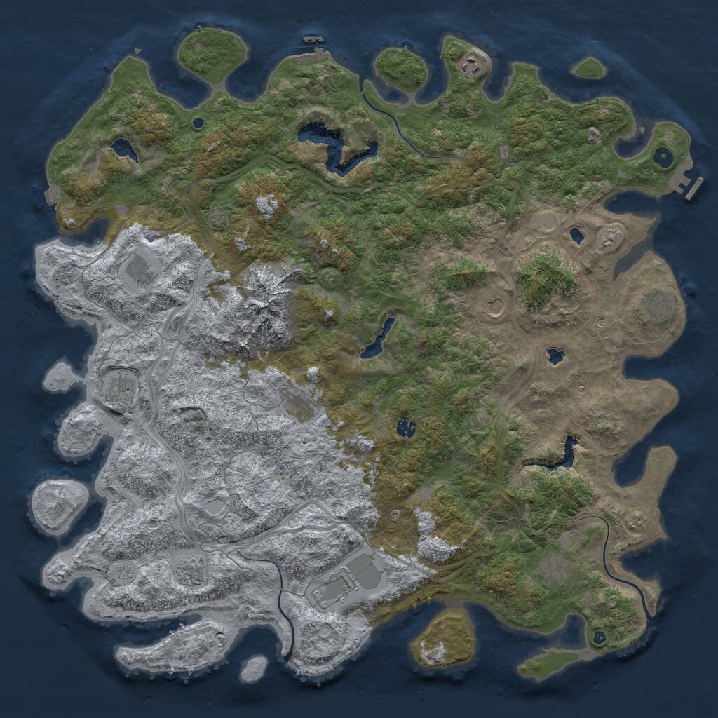 Rust Map: Procedural Map, Size: 5500, Seed: 3756, 17 Monuments