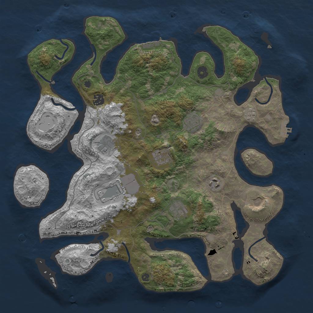 Rust Map: Procedural Map, Size: 4000, Seed: 270691248, 20 Monuments