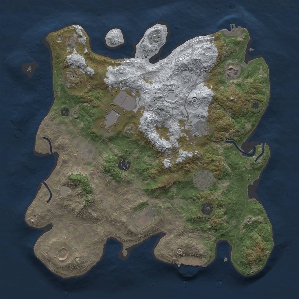 Rust Map: Procedural Map, Size: 3600, Seed: 8031972, 19 Monuments