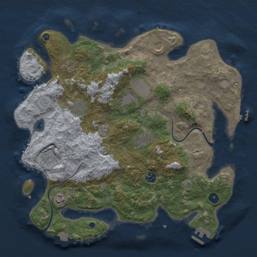 Rust Map: Procedural Map, Size: 3800, Seed: 67912, 15 Monuments