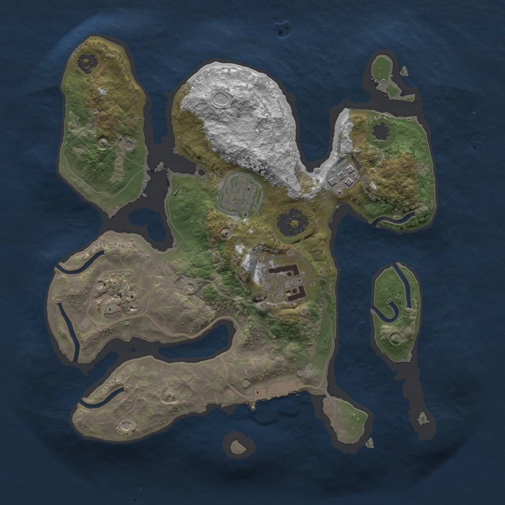 Rust Map: Procedural Map, Size: 2600, Seed: 1616178091, 13 Monuments